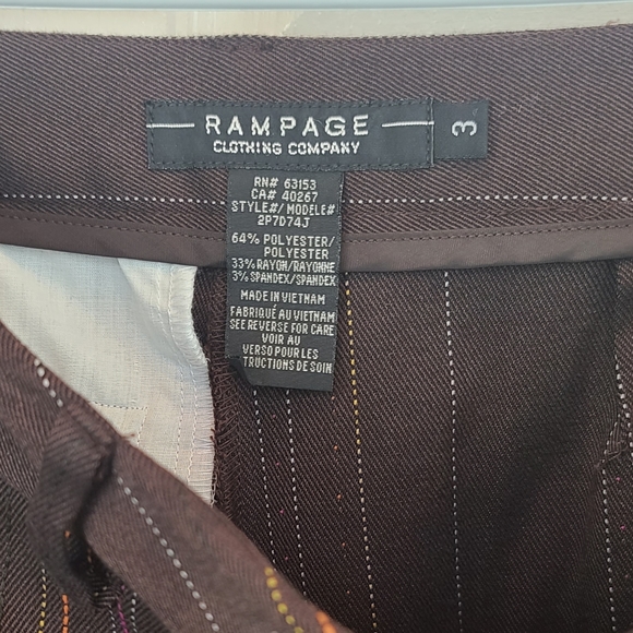 2/$30 ☆ NWT ☆ Rampage Brown Multi Stripe Kensington Cuffed Crop Size 3 - Picture 6 of 8